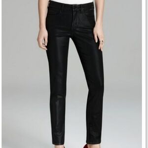 NYDJ Skinny Black Waxed Mole Skin Stretch Denim‎ Daughters Jeans 40265DTCC  Sz 4